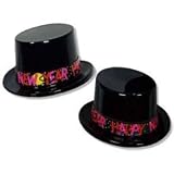 Black Plastic New Year Top Hat