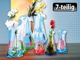 Produkt-Bild: infactory Faltbare Kunststoff-Vasen "" Color Tube"" 7er-Set - Faltbar, formbar unzerbrechlich - pa&szlig;t einfach immer!