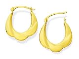 Image of 9ct Gold Scalloped Creole Earrings