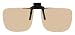 Computer Glasses with Peach/Light Beige Polycarbonate Sheer Glare Anti Reflective Lenses, Clip on Flip up, Rectangle, A (54-56mm) B 47mm)