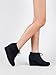 Nature Breeze Willow-01 Women's Black Lace Up Faux Leather Ankle Wedge Boots