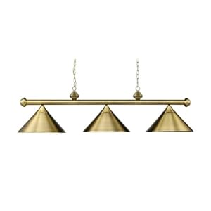 Casual Traditions Billiard Light Island Light in Tiffany Bronze with Metal Shades by Landmark Lighting