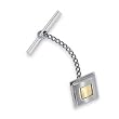 Men s STEL Stainless Steel Tie Tac with 14k Yellow Gold Inlay Accent- 80789
