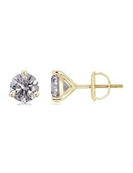2 ct Solitaire Diamond Stud Earrings in Yellow Gold