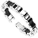Black and Polished Motorcycle Chain Bracelet 14MM title=