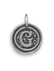 Oxidized Initial "G" Pendant
