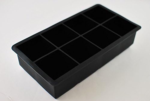 Cotiv Black 8-Cavity Jumbo Cube Silicone Ice Tray, 2-Inch CTV-00001