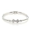 Rhodium White with Clear Swarovski Crystal Metal Bangle, Weight: 16.00gm Rhodium White with Clear Swarovski Crystal Metal Bangle, Weight: 16.00gm