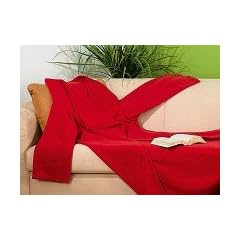 Decke mit �rmel, aus kuscheligem Micro-Polarfleece - Decke - Kuscheldecke -  / weinrot -  Freie H�nde und warme F��e- Ma�e - 150 x 250 cm
