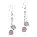 Sterling Silver .925 Iridescent Gray Round Genuine Freshwater Cultured Coin Pearl Link Dangle Graduated Earrings