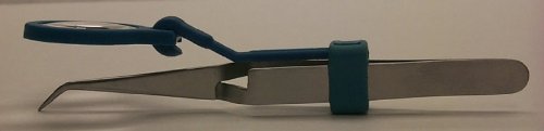 Miracle Point Bent Tip Reverse Tweezers With Magnifier-4.5