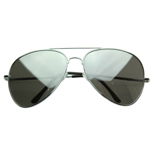 zeroUV - Large Metal Aviators Mirrored Aviator Sunglasses