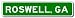 ROSWELL, GEORGIA City Limit Sign - Aluminum - 9 x 36 inches