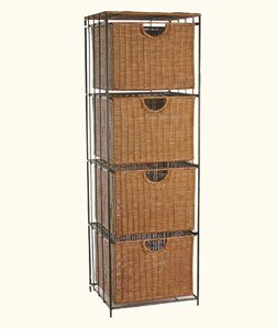 Wicker Deep Bin File Cart