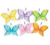Hanging Butterfly Decor! Set Of 6 Decorative 11" Wide Butterflies Accented With Gems And Glitter For Room Decor,Weddings.Showers