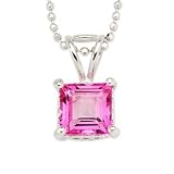 1.35 Carat Pink Topaz Necklace In 14kt White Gold
