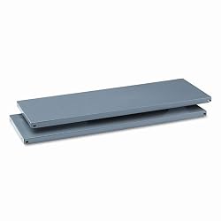 Commercial Steel Shelves with Clips, 36w x 12d, Medium Gray, 2/Carton (TNN109755)