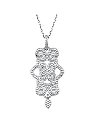 Granulated Design Fashion Dangle Pendant or Necklace Pendant Sterling Silver 85324