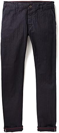 Raleigh Denim Men's Marting Herringbone Trousers, Chevron Selvage, 30