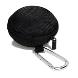 Case Star ® Black Earphone handsfree headset HARD EVA Case - Clamshell/MESH Style with Zipper Enclosure, Inner Pocket, and Durable Exterior + Silver Climbing Carabiner with Case Star Velvet Bag
