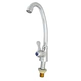 uxcell ベイスン蛇口　キッチン　シングルレバー　フィルタータップ　シルバートーン　垂直