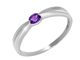 9ct White Gold Ladies Amethyst Single Stone Ring Size N