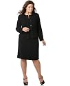 Tahari by ASL Plus Size Suit, Button Detail Skirt Suit