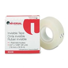 Universal 83436 - Invisible Tape, 3/4 x 1296, 1 Core, Clear-UNV83436