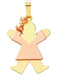 14K Two Tone Gold The Kids Girl Charm Jewelry