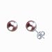 Natural Lavender 5.5-6mm Round Cultured Pearl Studs Earrings (Available: Sterling Silver or 14K White Gold)