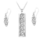 Sterling Silver Celtic Necklace Pendant Earring Set with 18 inch Chain