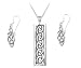 Sterling Silver Celtic Necklace Pendant Earring Set with 18 inch Silver Chain