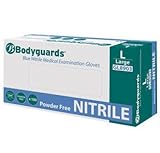 200 x Bodyguards® Blue Nitrile PF Disposable Gloves Size: Large (2 x BOXES OF 100) GL890