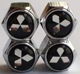 Mitsubishi Logo Regular Tire Valve Stem Caps set of 4