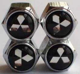 Mitsubishi Logo Regular Tire Valve Stem Caps set of 4