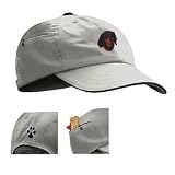 Dachshund Black Khaki Baseball Cap with Embroidered and zippered pocket