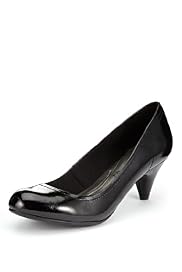 Footglove™ Fashion Leather Wide Fit Court Shoes with Insolia®