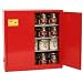 Eagle 1976-RED Safety Cabinet for Flammable Liquids, 2 Door Manual Close, 24 gallon, 44"Height, 43"Width, 12"Depth, Steel, Red