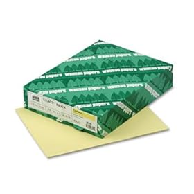 Wausau Paper 49541 - Exact Index Card Stock, 110 lbs., 8-1/2 x 11, Canary, 250 Sheets/Pack-WAU49541