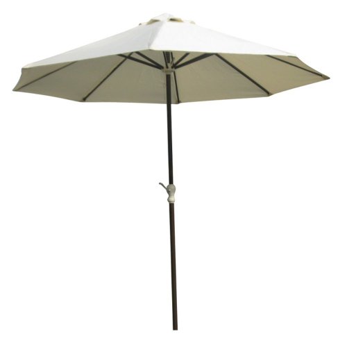 Panama Jack Island Breeze Cream Canvas Fabric Aluminum Umbrella With Crank 9 Feet Espresso Frame Finish Great Chance Trong240520143