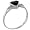 Sterling Silver Heart Cut Onyx Promise Ring