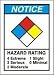 NFPA Diamond Four Color Hazard Placard Sign Blank 7'' x 10'' Adhesive Vinyl