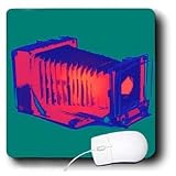 KIKE CALVO vintage camera collection - Picture of a Vintage red and blue classical view camera with bellows - Mouse Pads