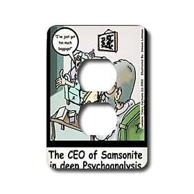 Londons Times Funny Medicine Cartoons - CEO Of Samsonite Explores Extra Baggage At Shrink - Light Switch Covers - 2 plug outlet cover