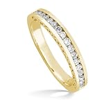 18k Yellow Gold Diamond Wedding Band.