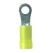 Panduit PV10-56R-L Ring Terminal, Vinyl Insulated, Funnel Entry, 12 - 10 AWG Wire Range, 5/16" Stud Size, Yellow, 0.04" Stock Thickness, 0.225" Max Insulation, 0.52" Terminal Width, 1.23" Terminal Length, 0.38" Center Hole Diameter (Pack of 50)