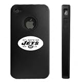 Apple iPhone 4 4S 4G Black Aluminum & Silicone Case New York Jets