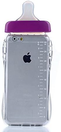 iPhone 6 Plus Clear Case, Dealspank® Super Cute 3D Baby Feeding Milk Bottle Shaped Soft TPU Clear Back Case Cover for Apple iPhone 6 Plus 5.5 Inch - Purple+ A shinning hair bun sent randomly