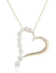 10k Gold Diamond Journey Heart-Shaped Pendant (1/2 cttw, H-I Color, 12-I2-I3 Clarity)