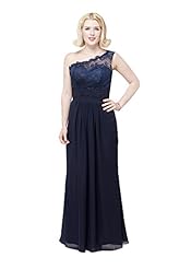 Chiffon Floor Length One Shoulder Lace Bridesmaid Dress/Prom Dress/Wedding Party Dress 